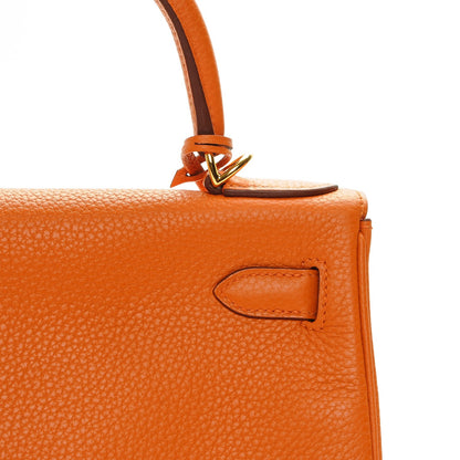 Hermes Taurillon Clemence Kelly Retourne 28 Orange 5 of 24