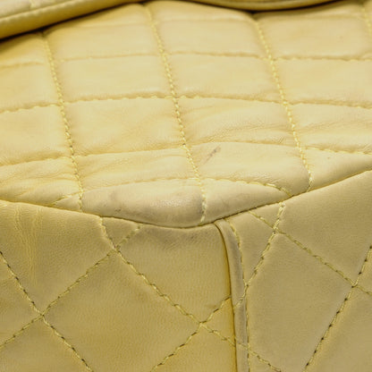 Chanel Lambskin Quilted Maxi Single Flap Yellow 16 of 20