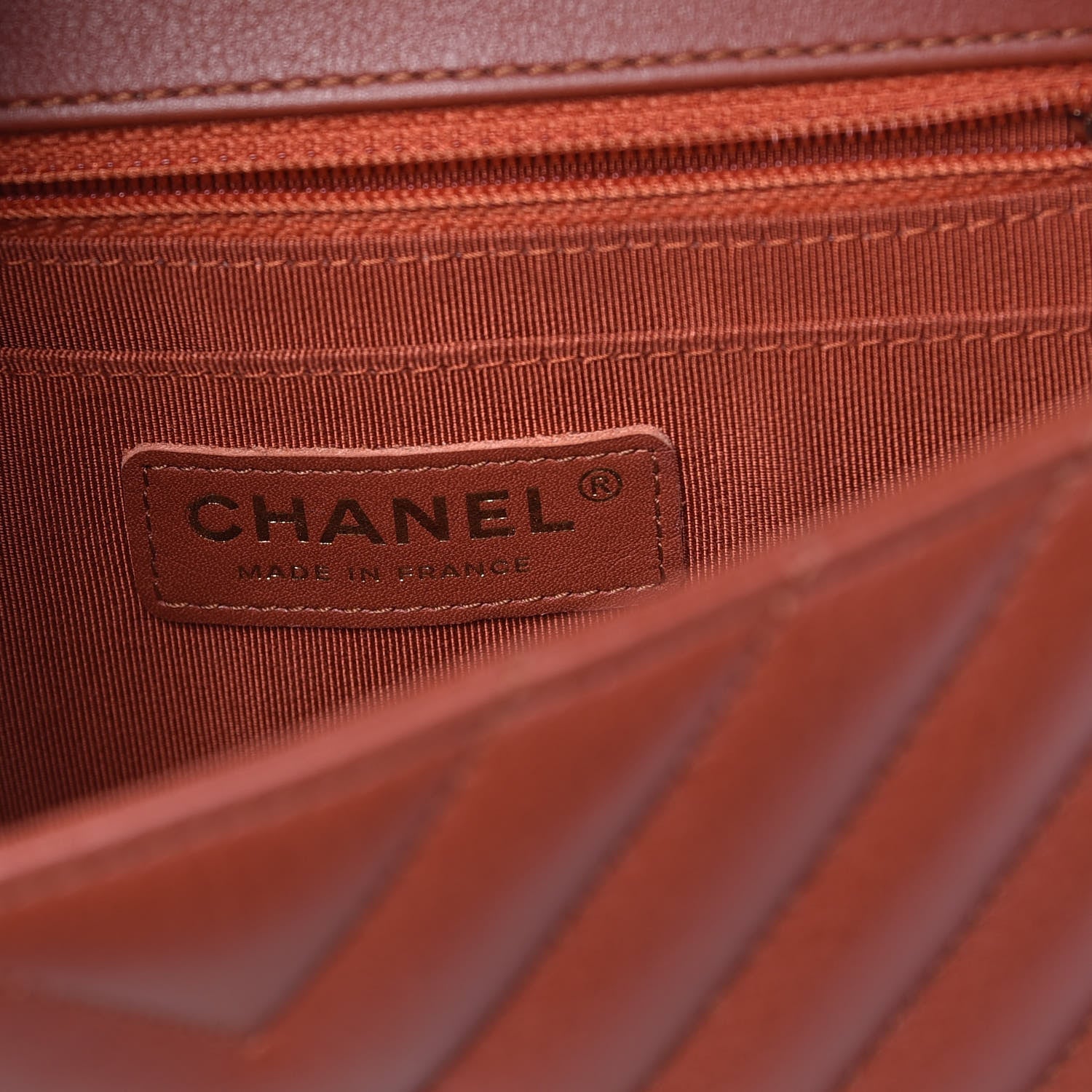 Chanel Calfskin Chevron Quilted Mini Statement Flap Dark Orange 6 of 8