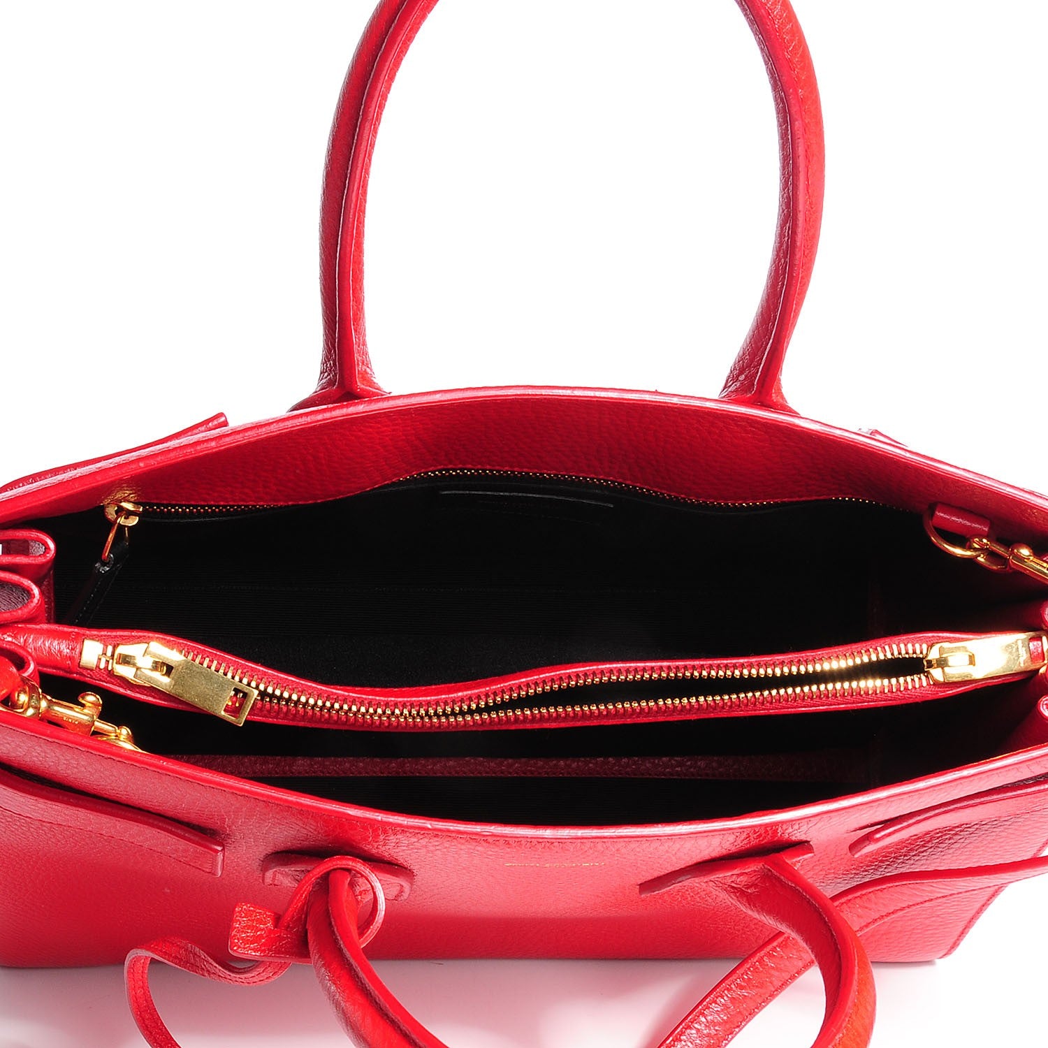 Saint Laurent Grained Calfskin Small Sac De Jour Lipstick Red 7 of 7