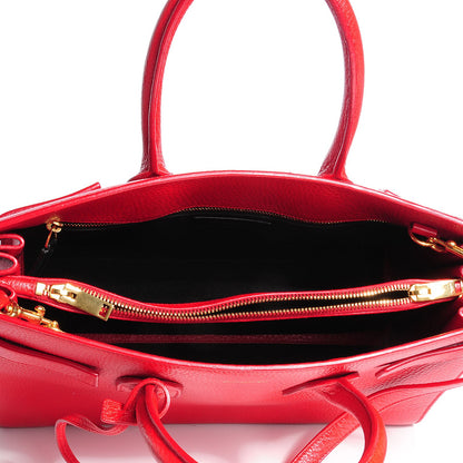 Saint Laurent Grained Calfskin Small Sac De Jour Lipstick Red 7 of 7