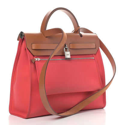 Hermes Vache Hunter Toile Herbag Zip 31 PM Bougainvillea 4 of 12