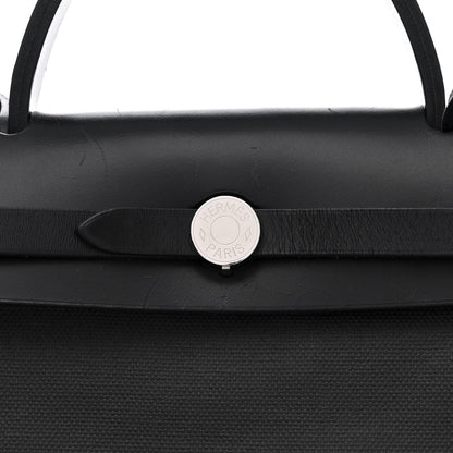 Hermes Toile H Berline Vache Hunter Herbag Zip PM 31 Black Ecru 8 of 12
