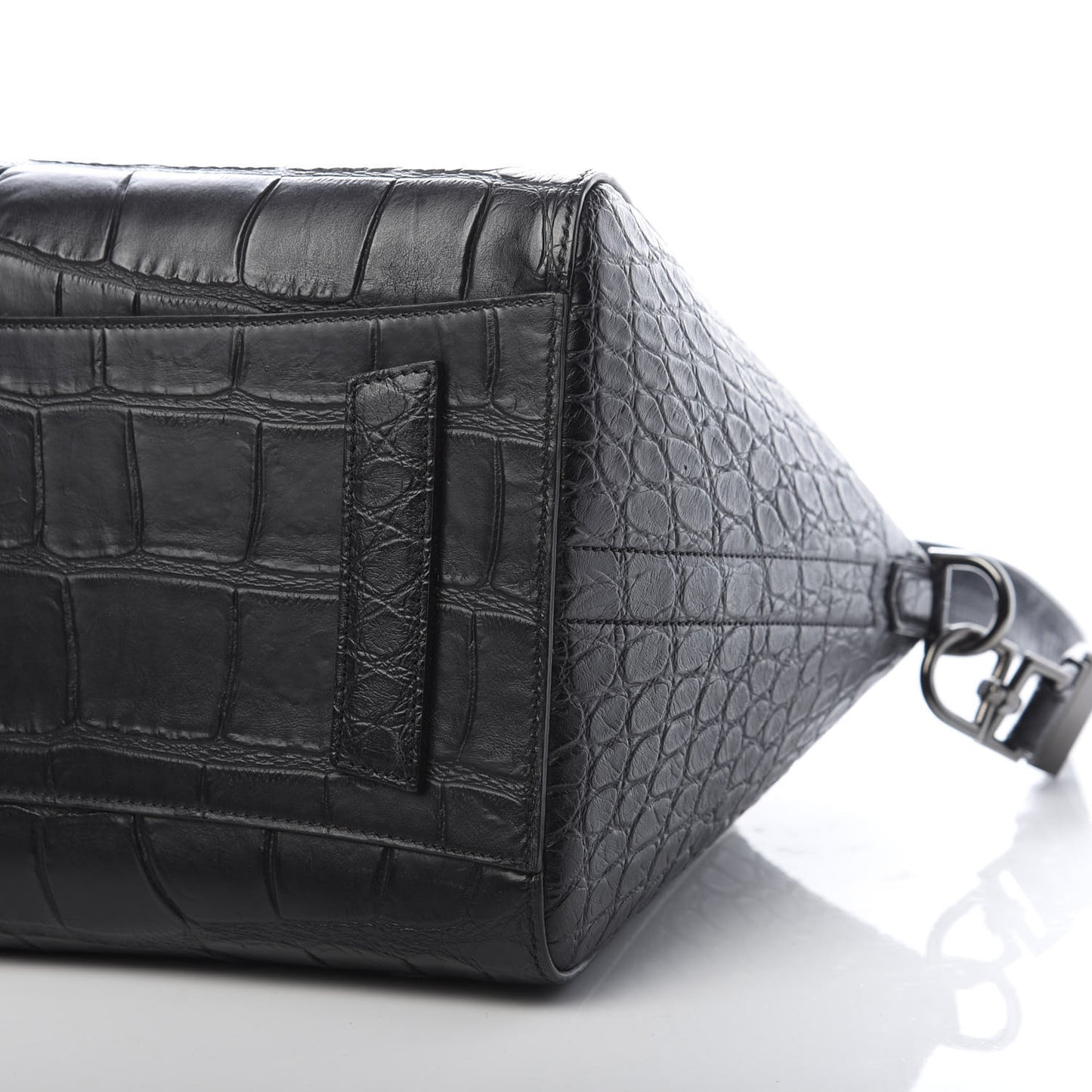 Calfskin Crocodile Embossed 3D Stud Medium Antigona Black