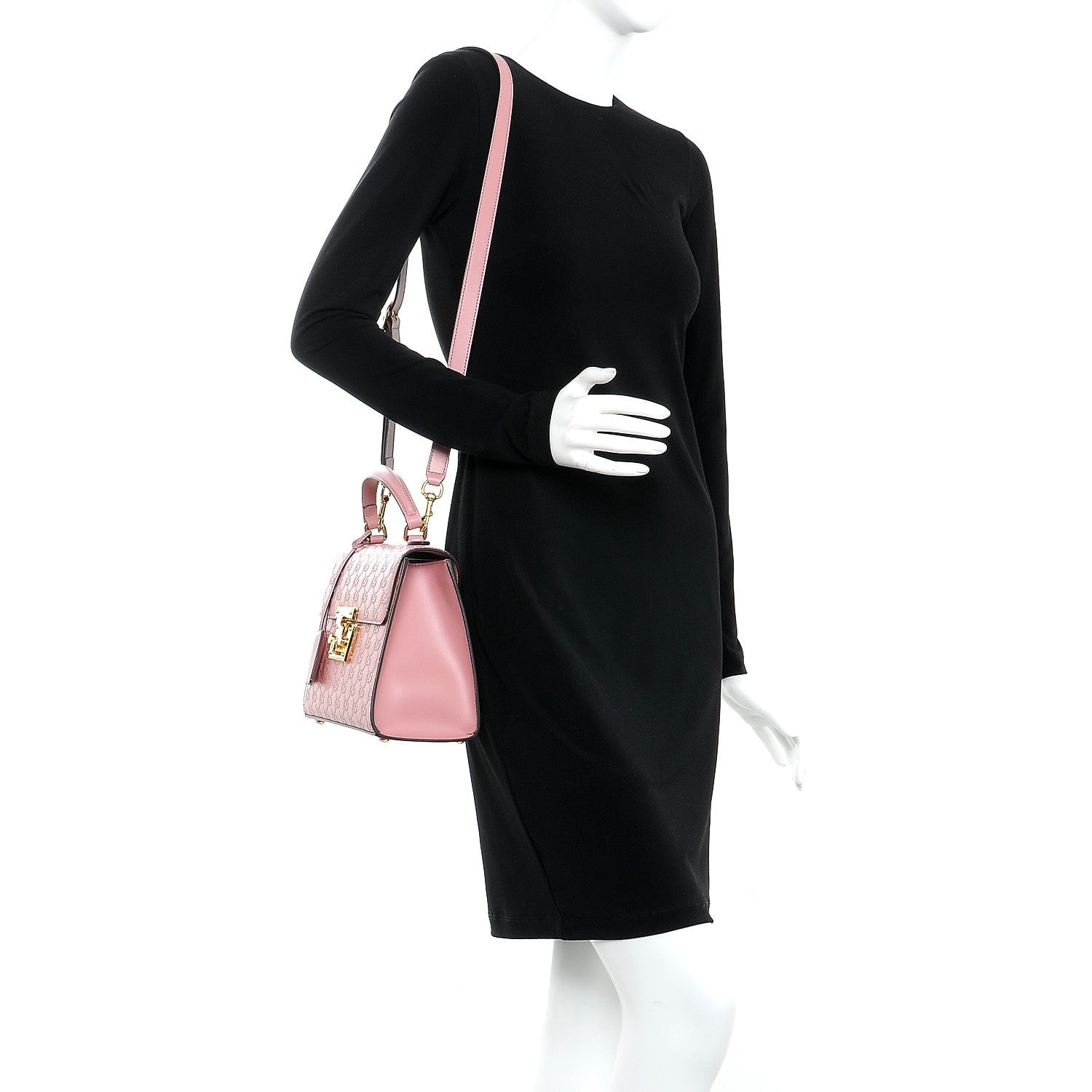 Gucci Guccissima Signature Small Padlock Top Handle Bag Rose Baby Candy 2 of 7