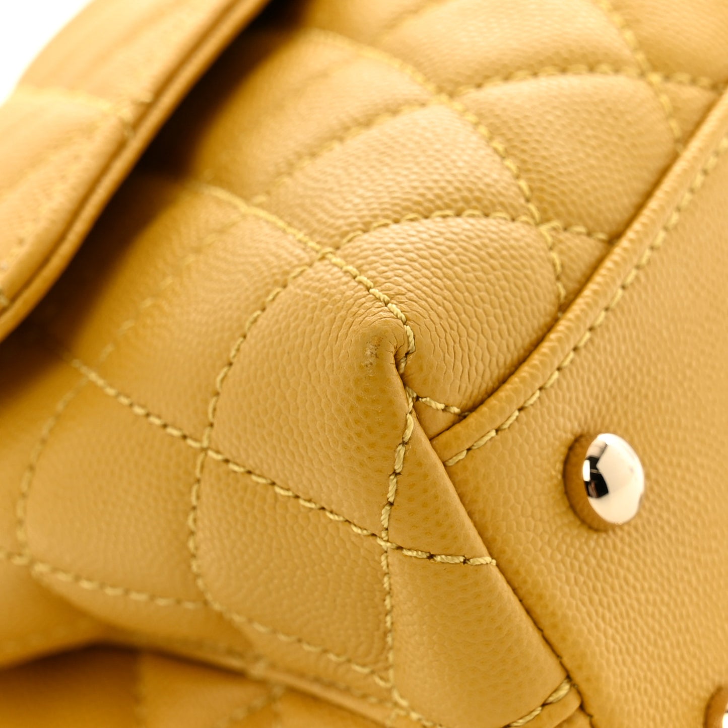 Caviar Quilted Mini Coco Handle Flap Yellow