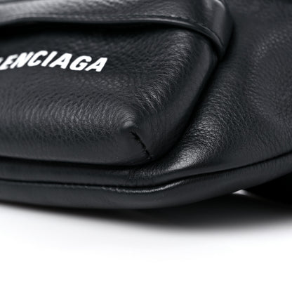 Balenciaga Smooth Calfskin Logo Everyday Beltpack XS Black White 9 of 12