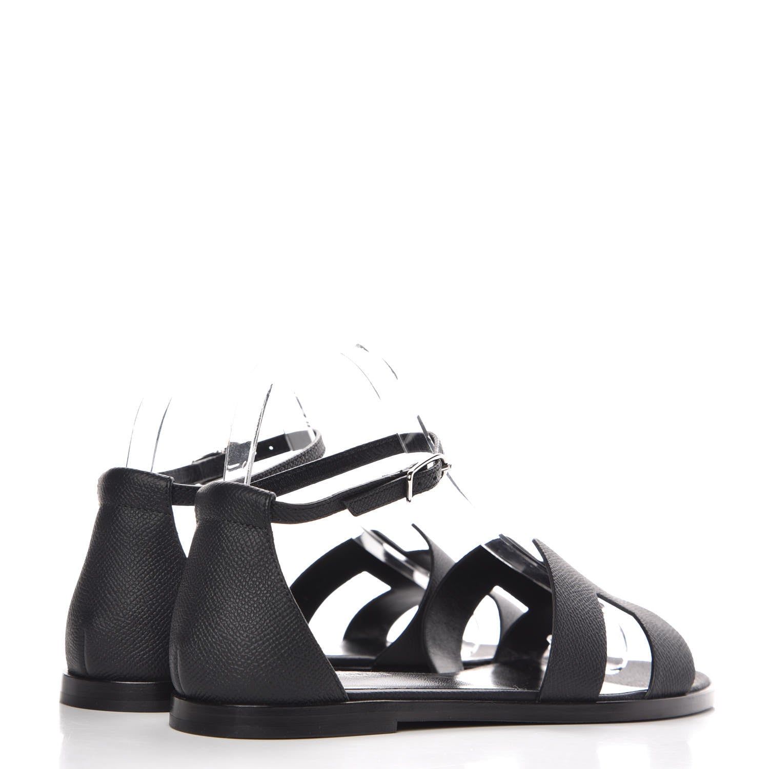Hermes Epsom Santorini Sandals 37 Black 4 of 9