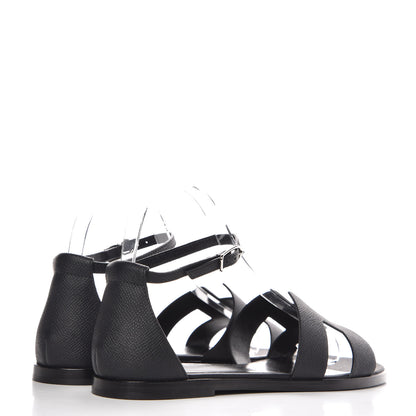Hermes Epsom Santorini Sandals 37 Black 4 of 9
