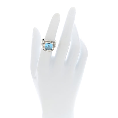 David Yurman Sterling Silver Diamond Blue Topaz 11mm Albion Ring 50 5.5 2 of 4