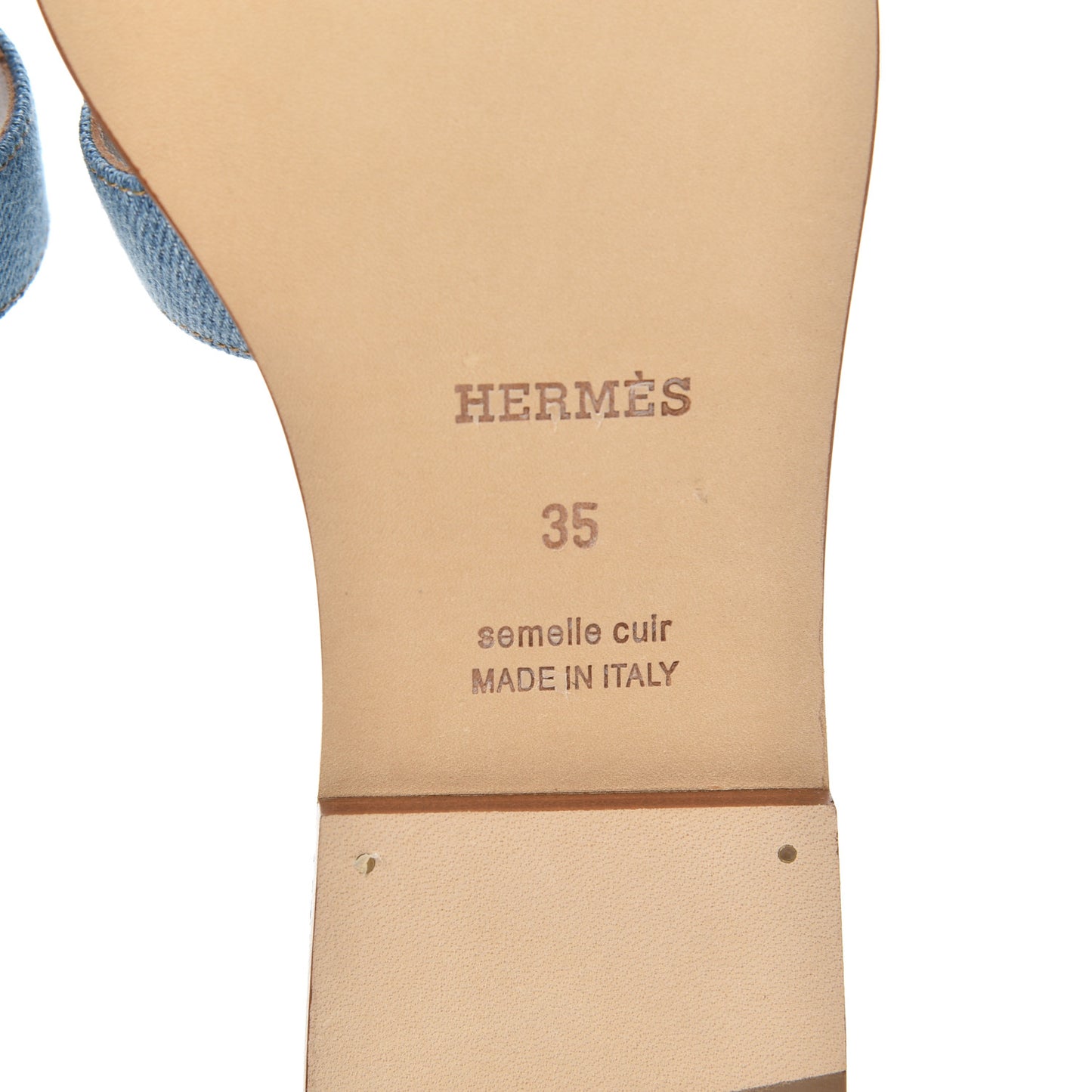 Denim Canvas Oran Sandals 35 Bleu Clair