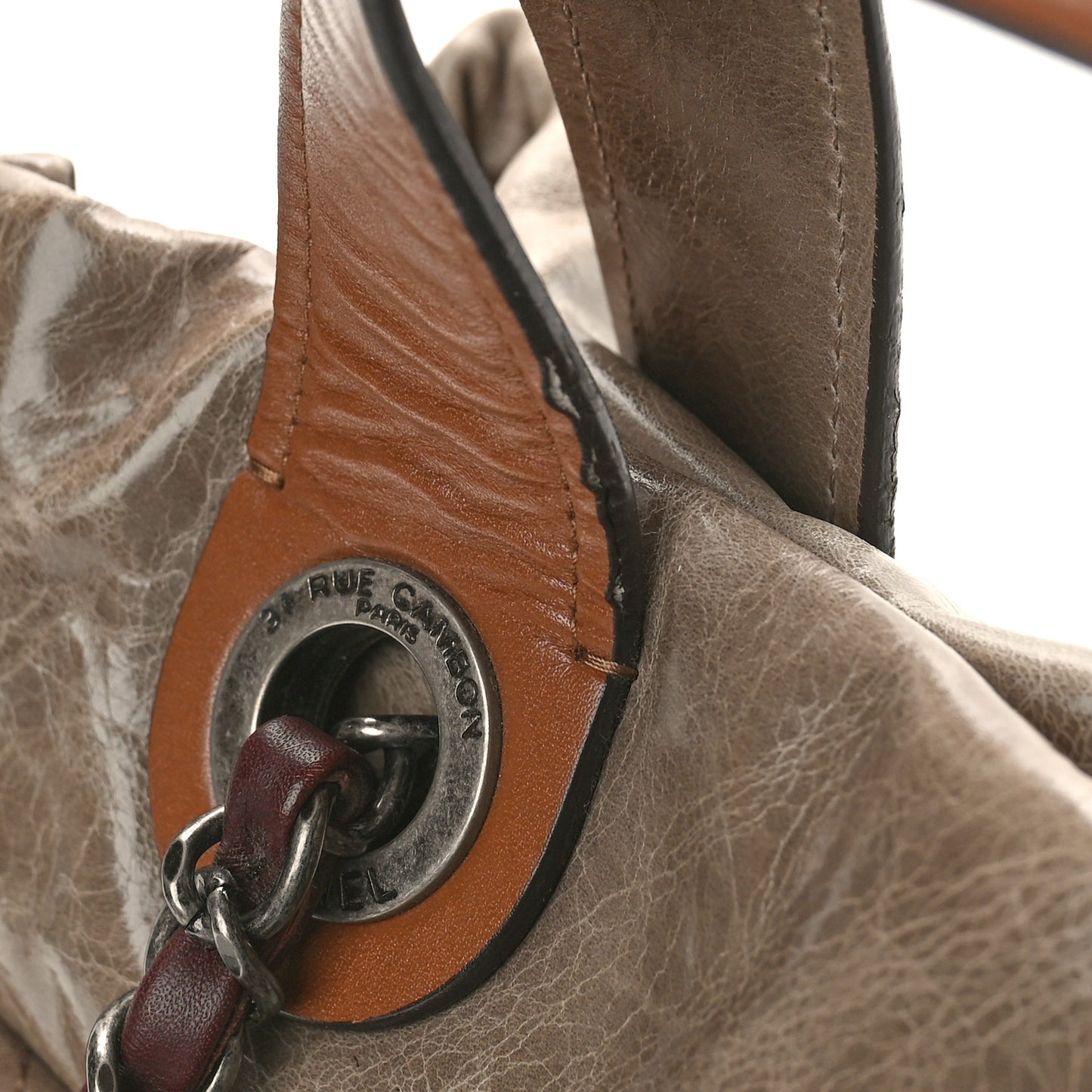 Iridescent Calfskin Quilted Small In The Mix Tote Khaki