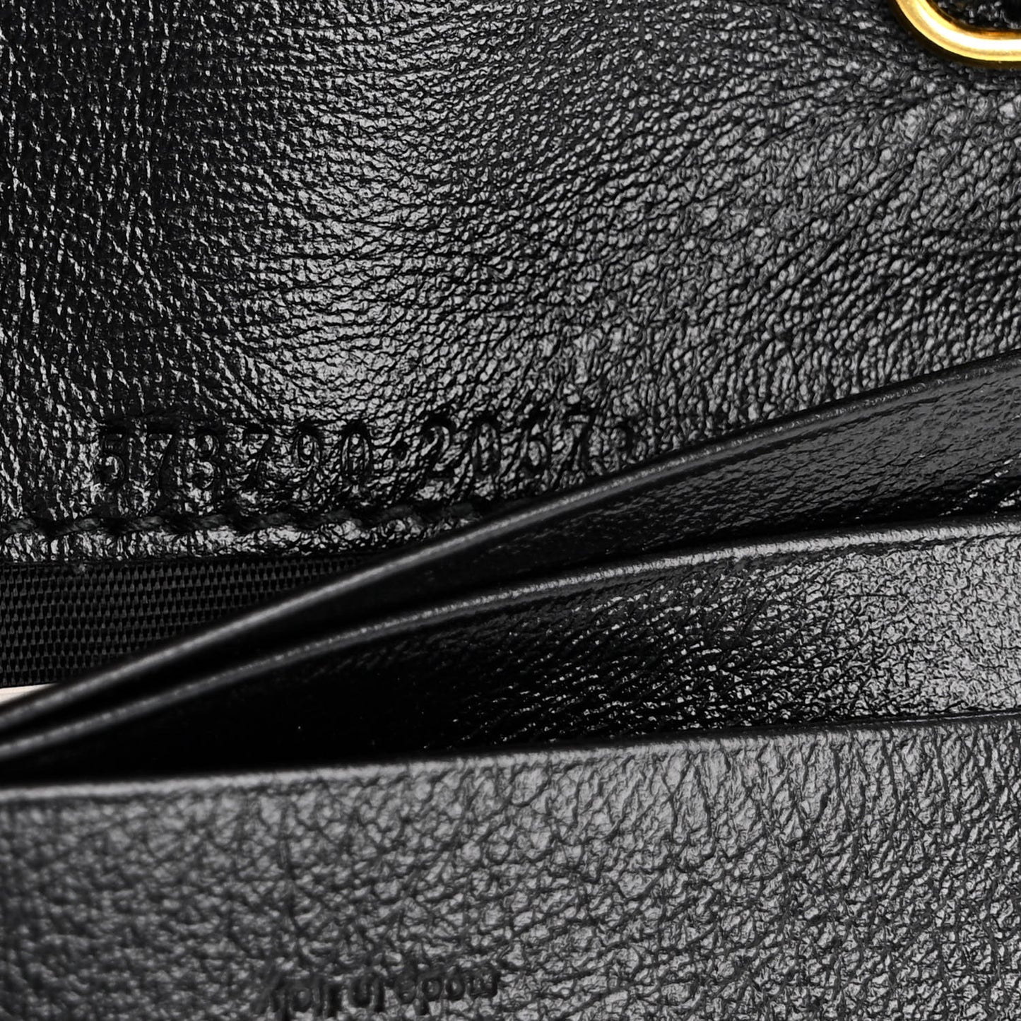 Calfskin Web Rajah Chain Card Case Wallet Black