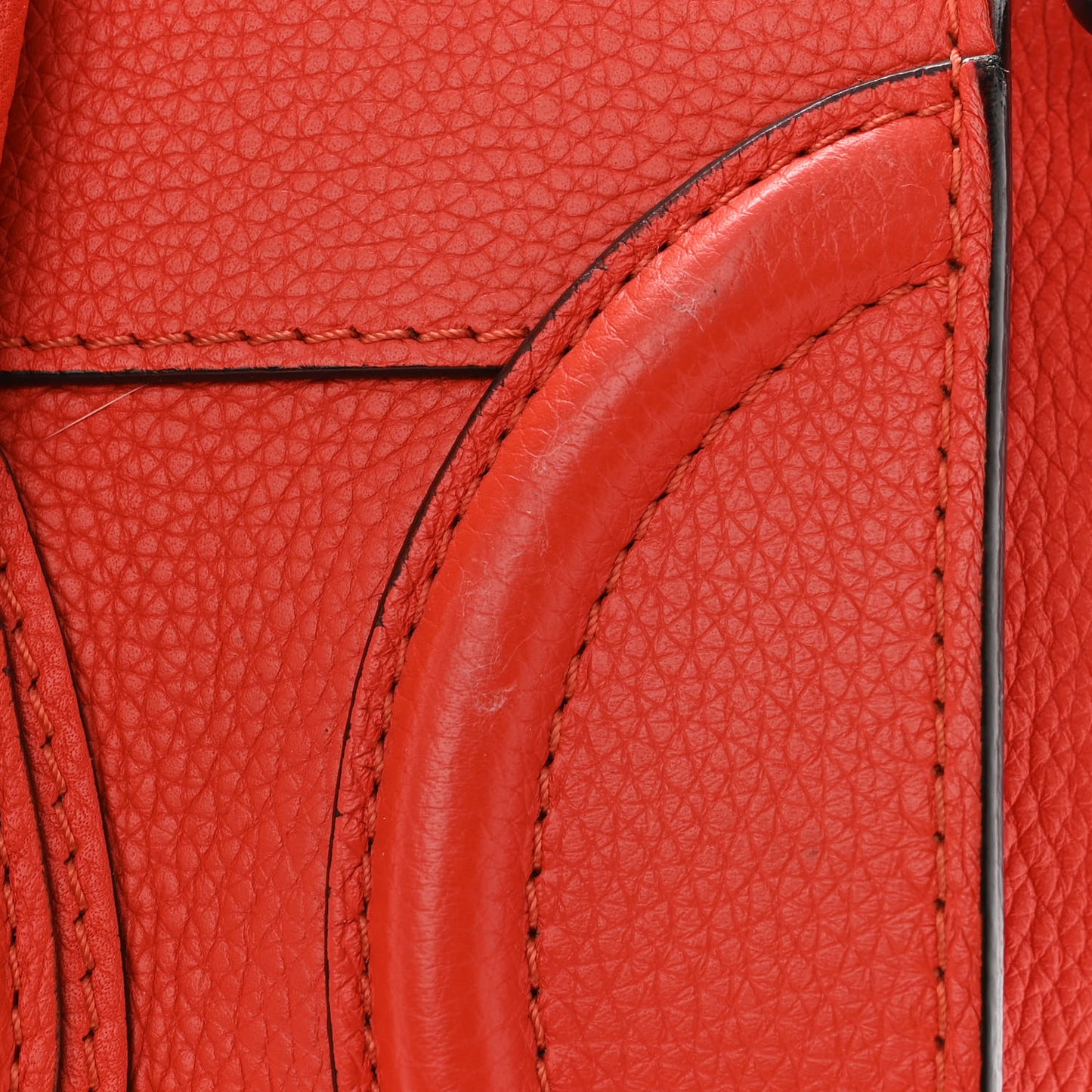 Drummed Calfskin Micro Luggage Vermillion