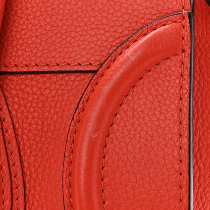 Celine Drummed Calfskin Micro Luggage Vermillion 11 of 11