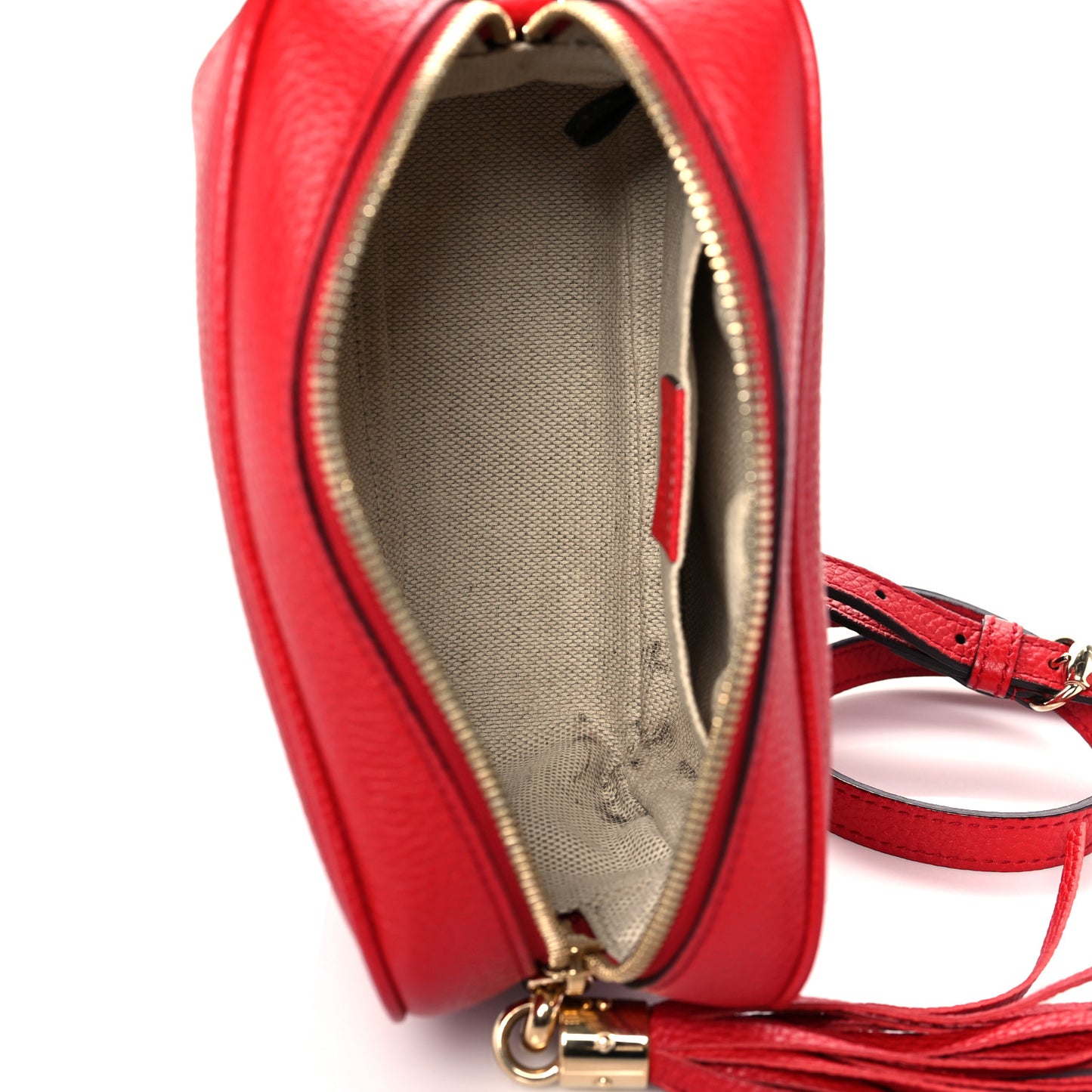 Pebbled Calfskin Small Soho Disco Bag Tabasco Red