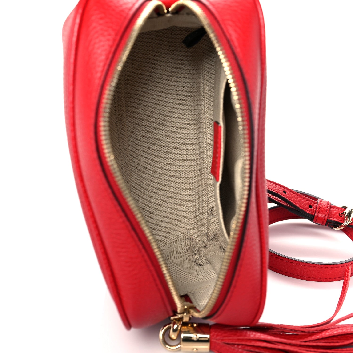 Gucci Pebbled Calfskin Small Soho Disco Bag Tabasco Red 5 of 13