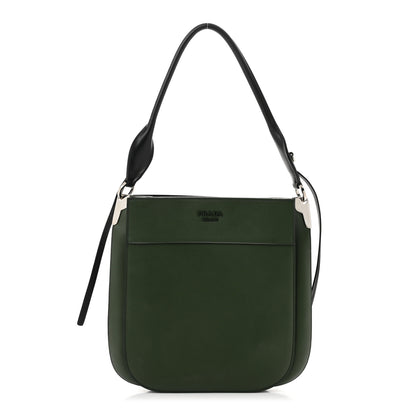 Prada City Calfskin Margit Bag Green Black 1 of 11