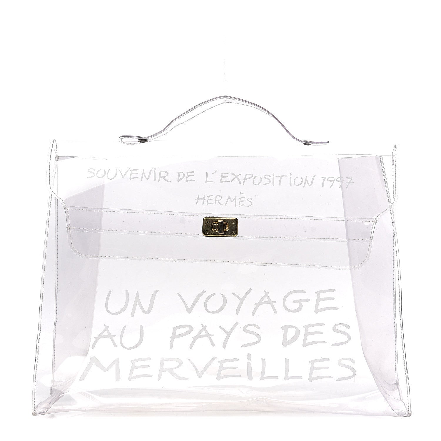 Hermes Vinyl Souvenir De L'Exposition Kelly Transparent 1 of 11