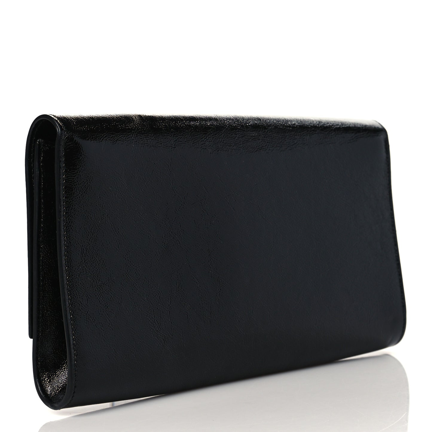 Textured Patent Monogram Large Belle De Jour Clutch Black