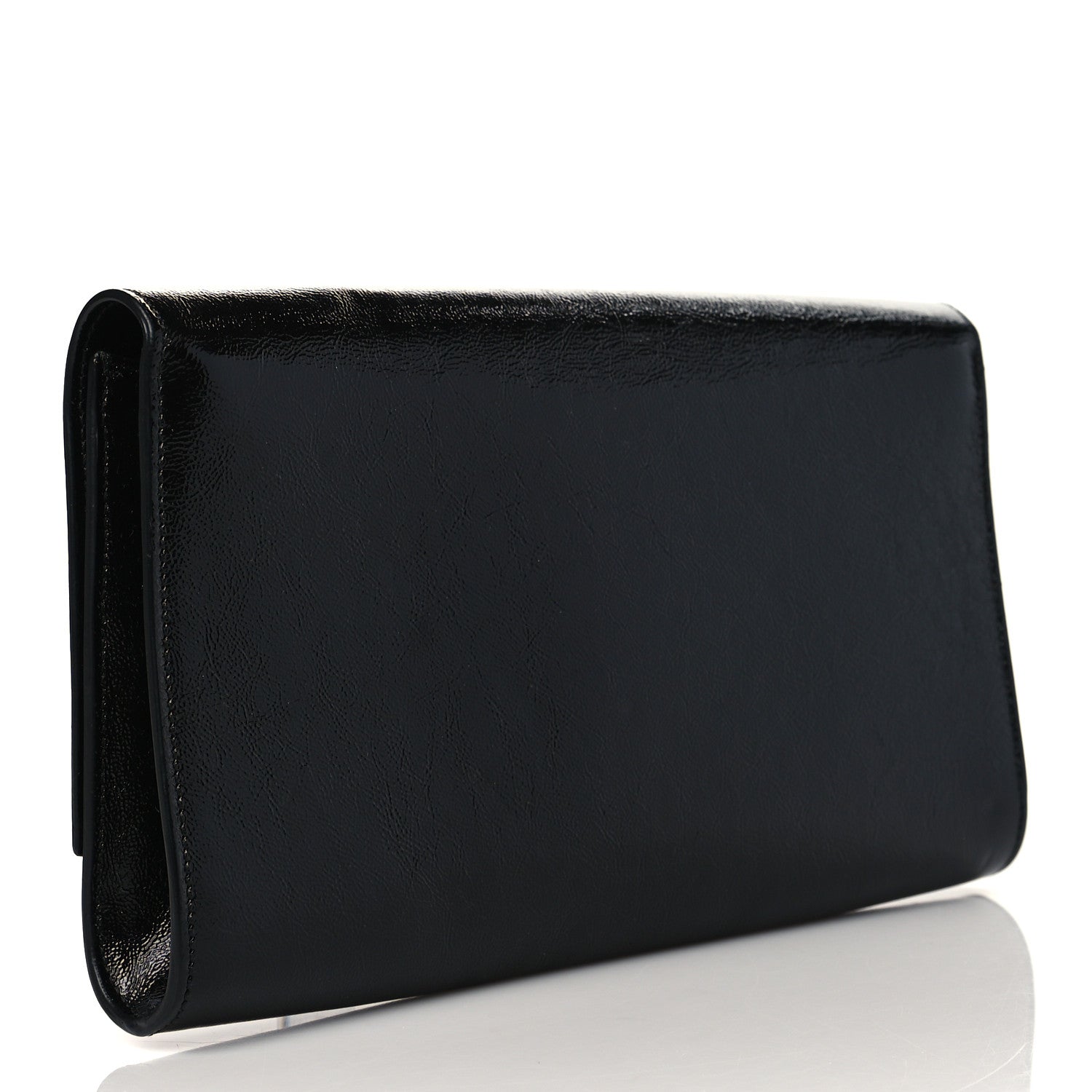 Saint Laurent Textured Patent Monogram Large Belle De Jour Clutch Black 3 of 10