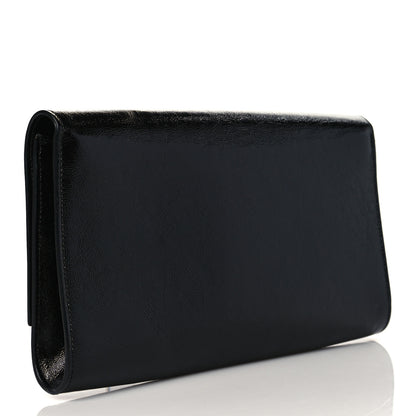 Saint Laurent Textured Patent Monogram Large Belle De Jour Clutch Black 3 of 10