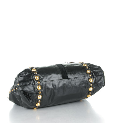 Gucci Calfskin Suede Fringe Large Babouska Tote Black 4 of 7