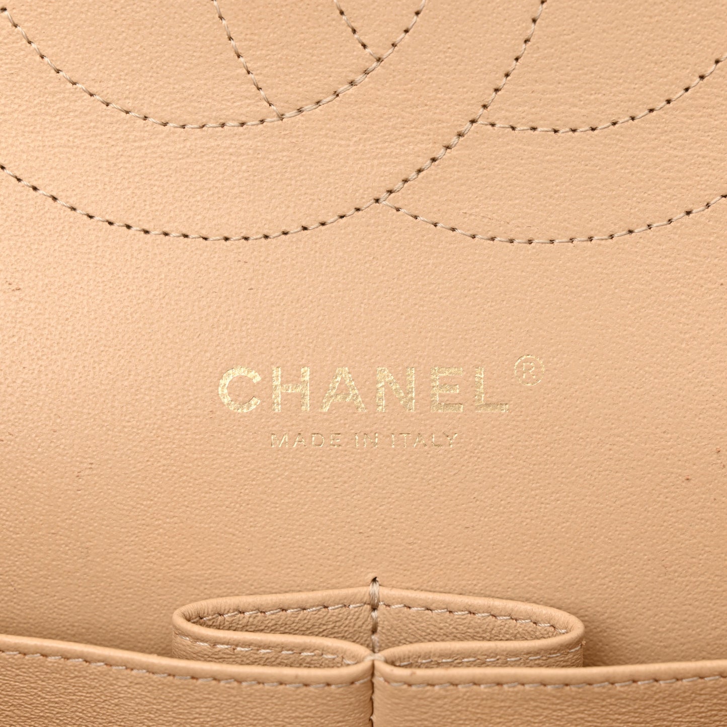 Lambskin Quilted Jumbo Double Flap Beige