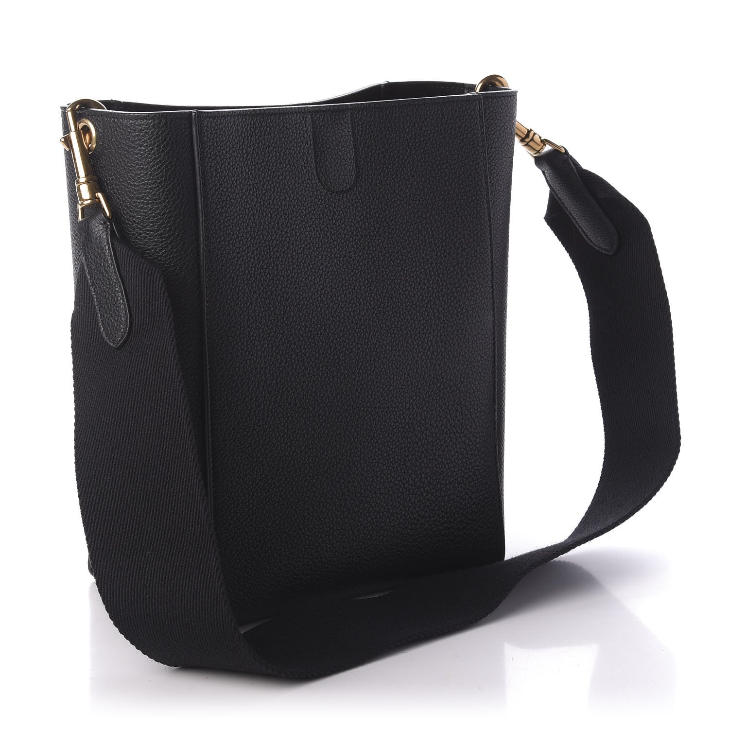 Celine Soft Grained Calfskin Sangle Bucket Bag Black 3 of 9