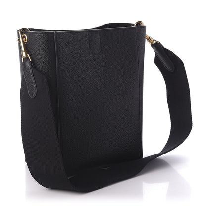 Celine Soft Grained Calfskin Sangle Bucket Bag Black 3 of 9