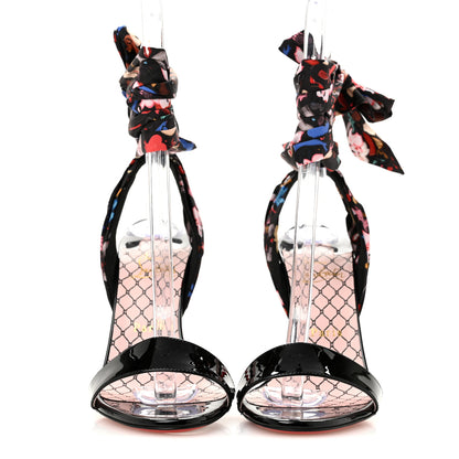 Christian Louboutin Patent Satin Fetish Du Desert 100 Sandal 39.5 Black 39.5 Black 3 of 9