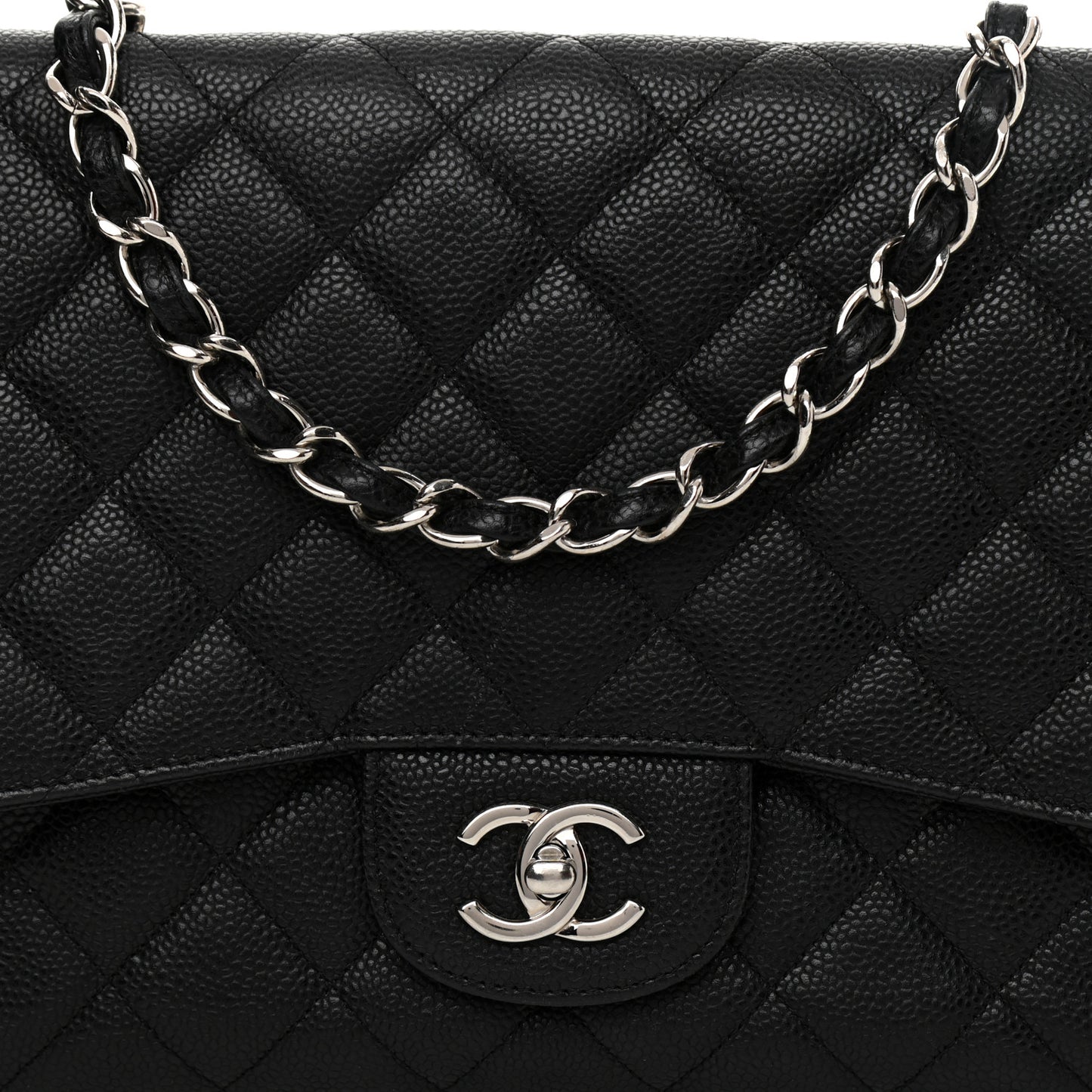 Caviar Quilted Jumbo Single Flap Black