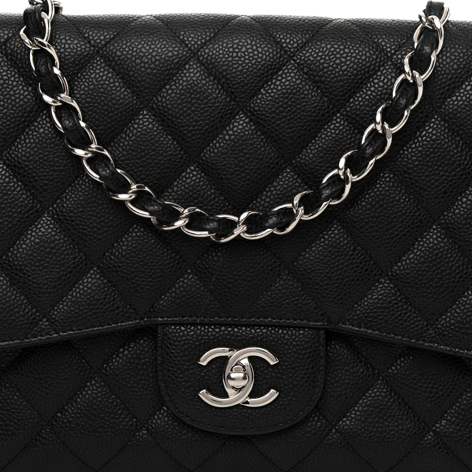 Chanel Caviar Quilted Jumbo Single Flap Black 8 of 11