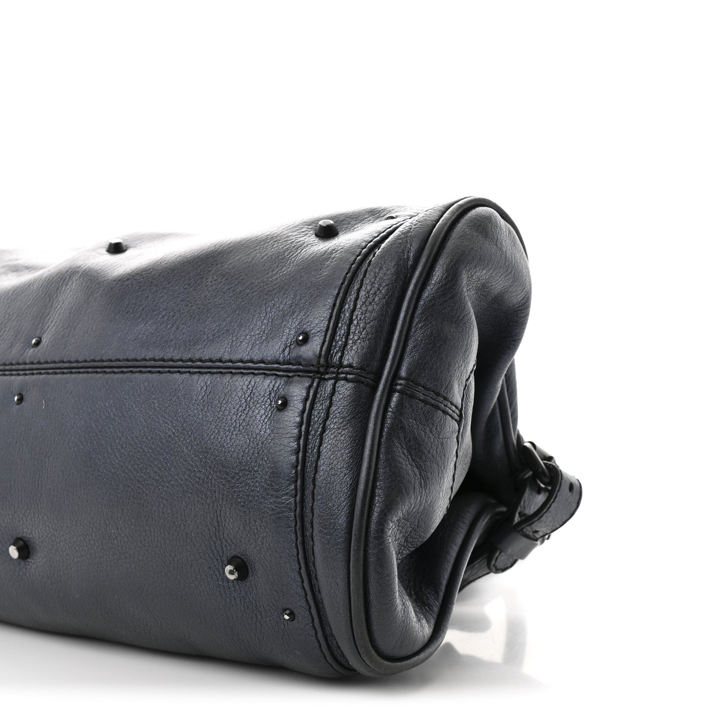 Metallic Calfskin Paddington Satchel Blue Nuit
