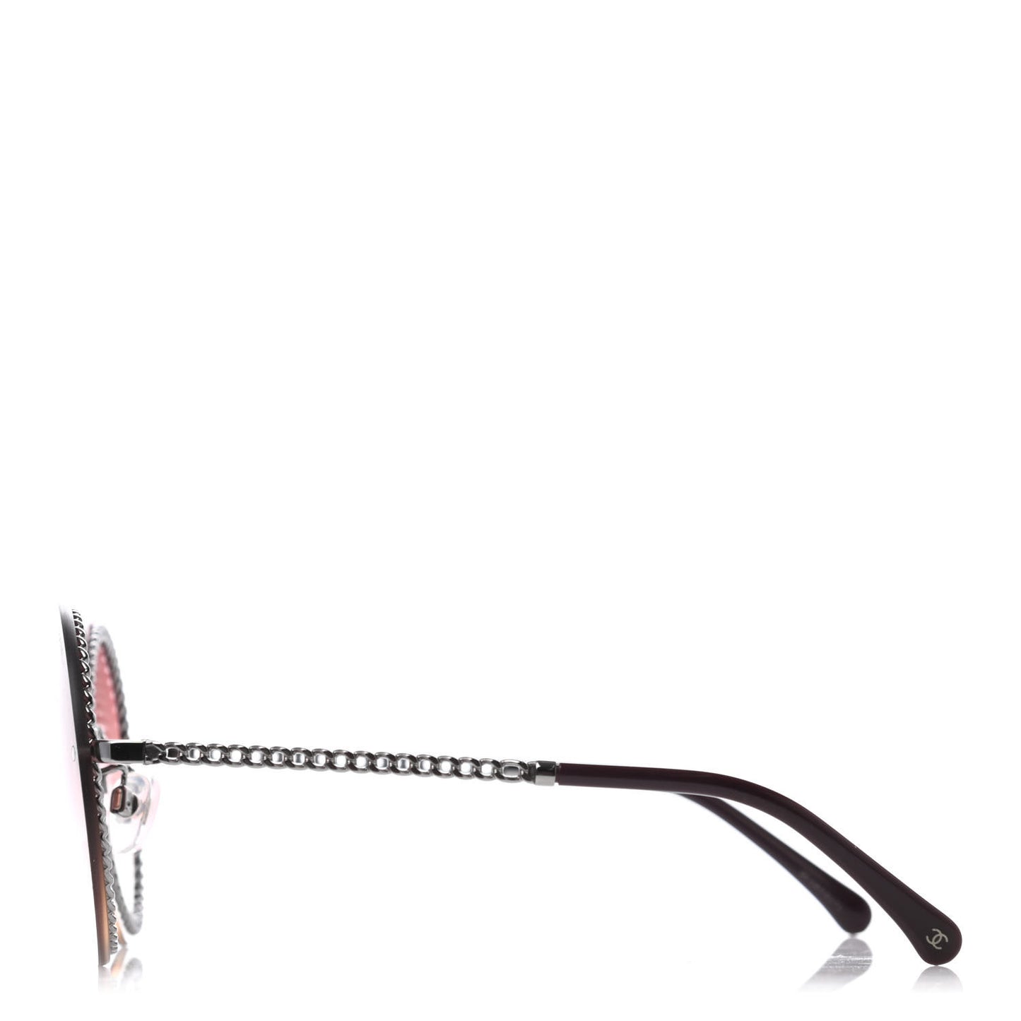 Chain Round Sunglasses 4245 Pink Silver