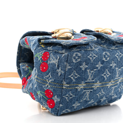 Louis Vuitton LV X TM Monogram Denim Cerises Venice Backpack Blue 8 of 10