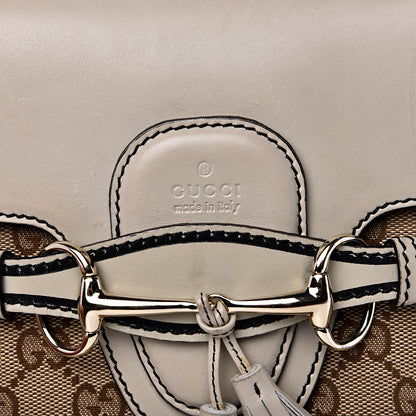 Gucci Monogram Margaux Calfskin Medium Emily Chain Shoulder Bag Beige Ebony Mystic White 7 of 15