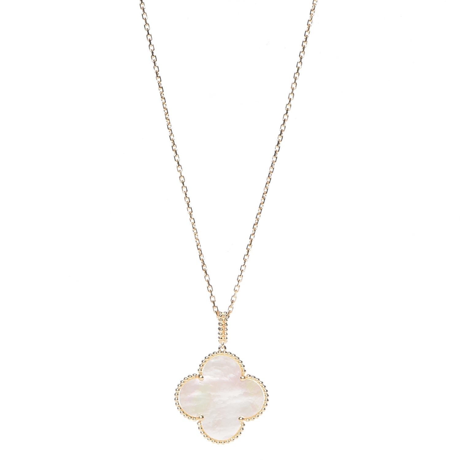 Van Cleef & Arpels 18K Yellow Gold Mother of Pearl Magic Alhambra Long Necklace 1 of 6