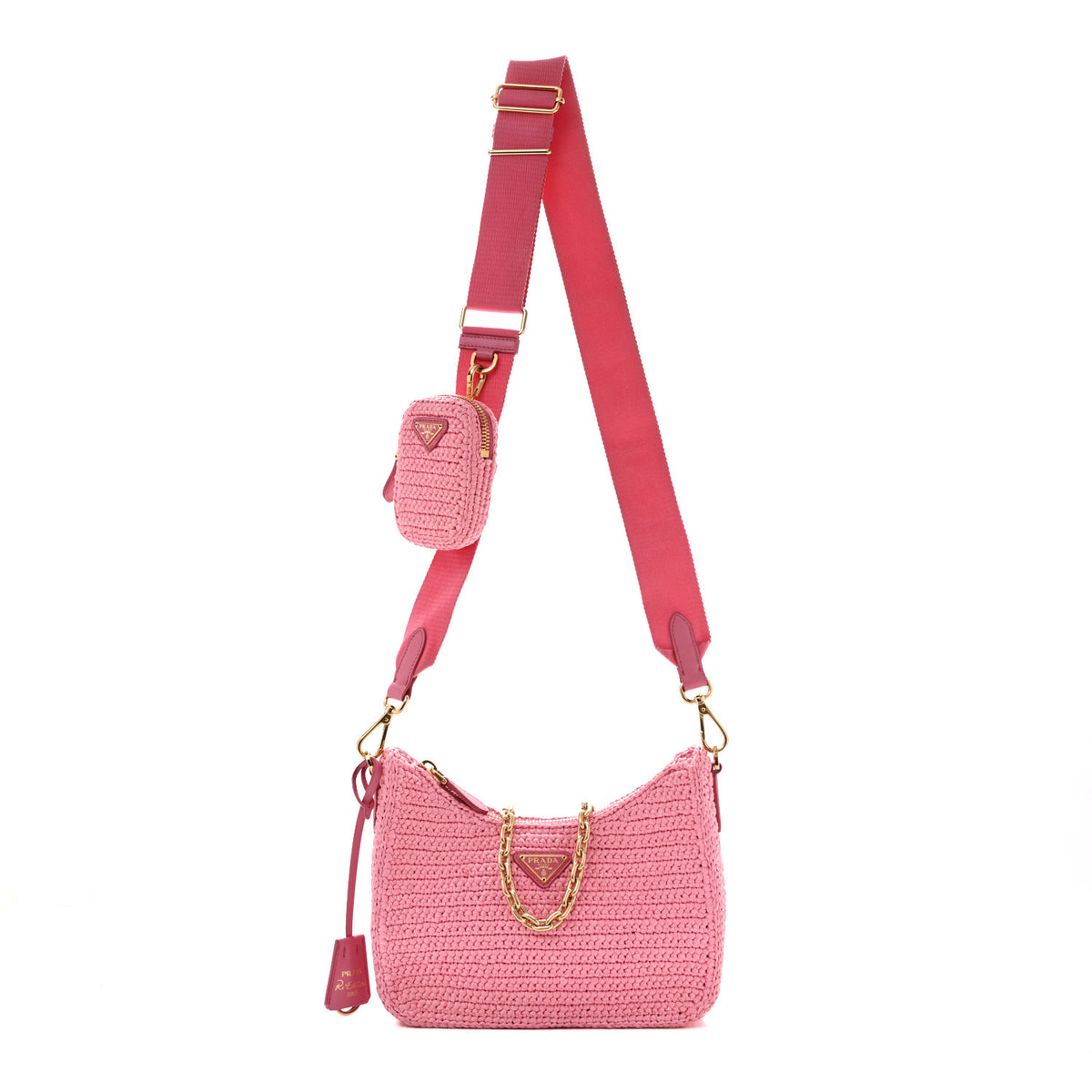 Prada Yarn Raffia Effect Crochet Re-Edition 2005 Shoulder Bag Petalo 1 of 13