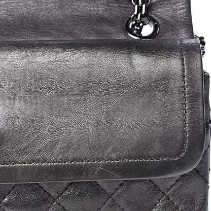 Chanel Metallic Aged Calfskin Quilted 2.55 Reissue 225 Flap Dark Silver 10 of 16
