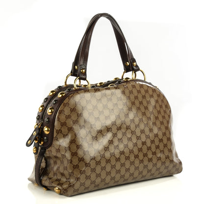 Gucci Crystal Monogram Large Babouska Dome Bag Brown 3 of 7