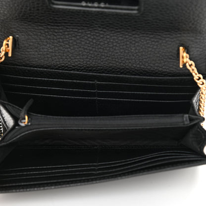 Gucci Calfskin Petite GG Marmont Wallet Chain Bag Black 5 of 9