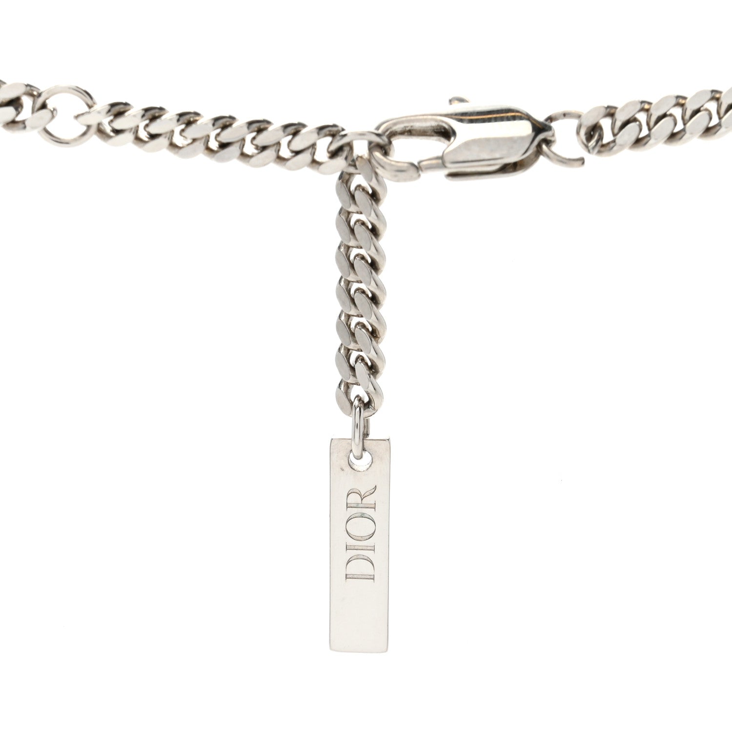 Christian Dior HOMME Metal Logo Chain Necklace Silver 4 of 4