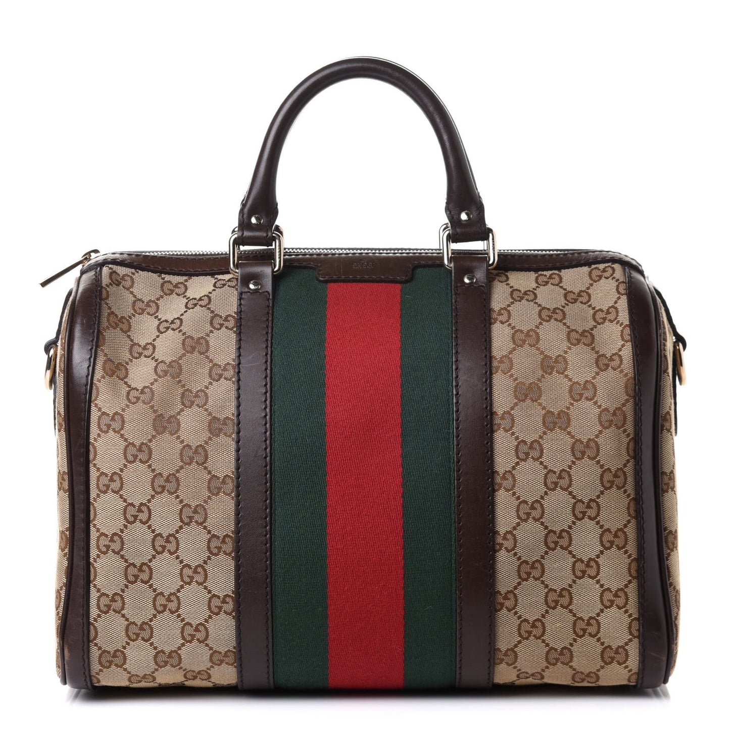 Monogram Vintage Web Medium Boston Dark Brown