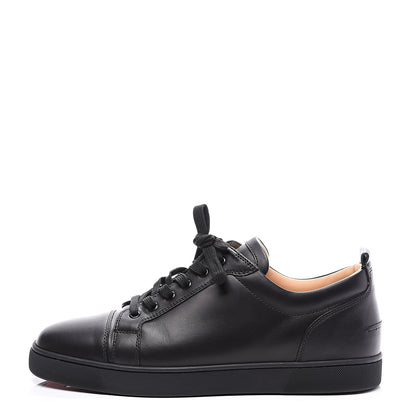 Christian Louboutin Calfskin Mens Louis Junior Flat Sneakers 44.5 Black 1 of 11