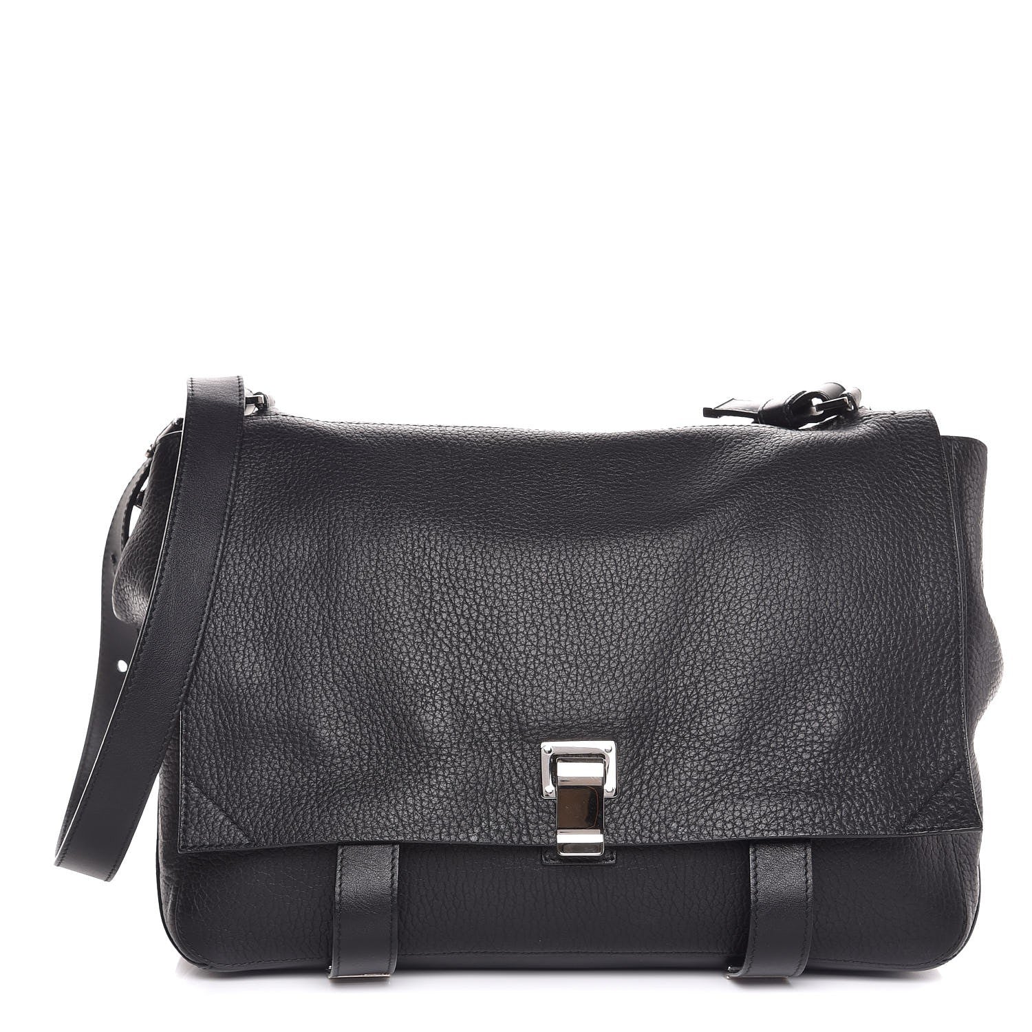 Proenza Schouler Pebbled Calfskin Double Sided PS Courier Bag Black 1 of 8