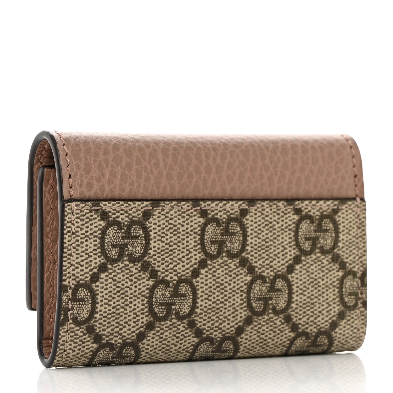 Gucci Dollar Calfskin GG Supreme Monogram GG Marmont 6 Key Holder Case Porcelain Rose Beige Ebony 3 of 7