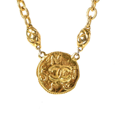 Chanel Chain CC Medallion Necklace Gold 7 of 8