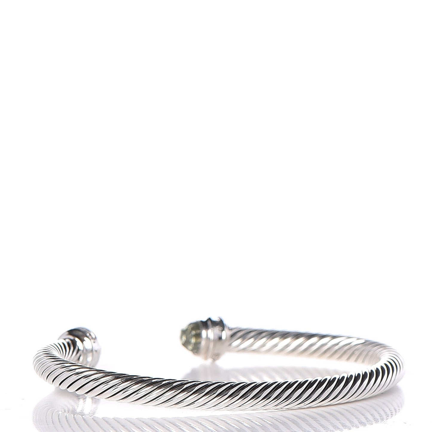 Sterling Silver Diamond Prasiolite 5mm Cable Classics Princess Bracelet