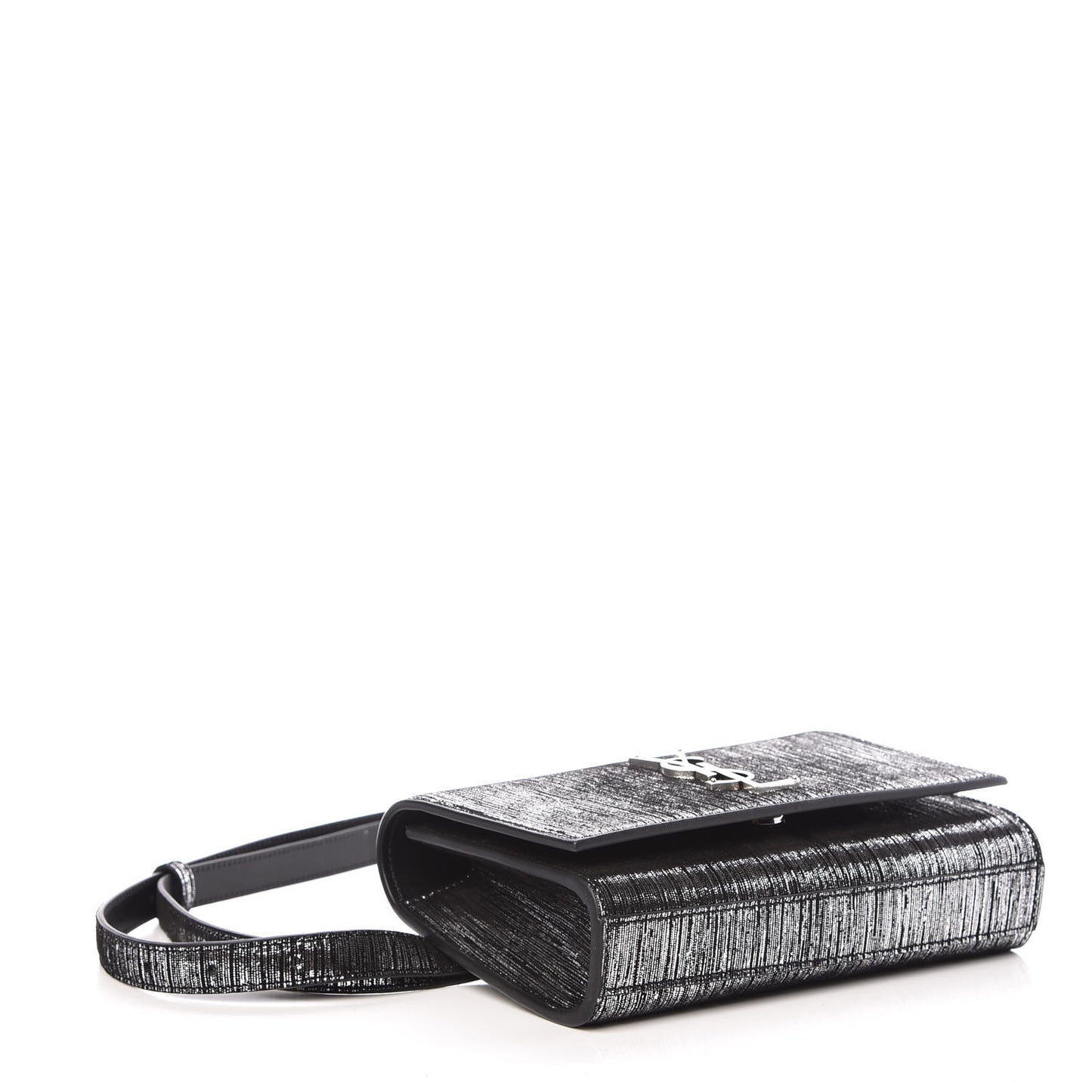 Metallic Lambskin Lame Monogram Kate Belt Bag Black Platine